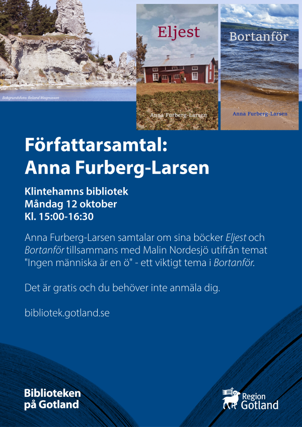 Affisch F&ouml;rfattarsamtal Anna Furberg-Larsen l